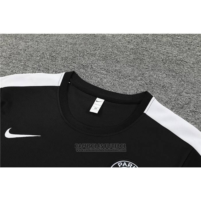 Fato de Treino Paris Saint-Germain Manga Curta 2023-2024 Preto - Calcas Curta